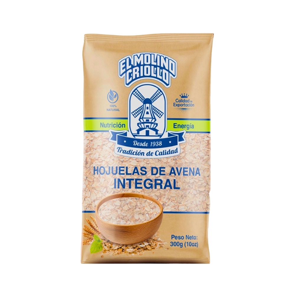 HOJUELAS DE AVENA INTEGRAL 300GR EL MOLINO CRIOLLO