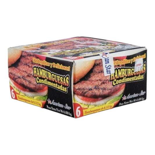 HAMBURGUESAS CONDIMENTADAS 681 GR AMERICAN STAR