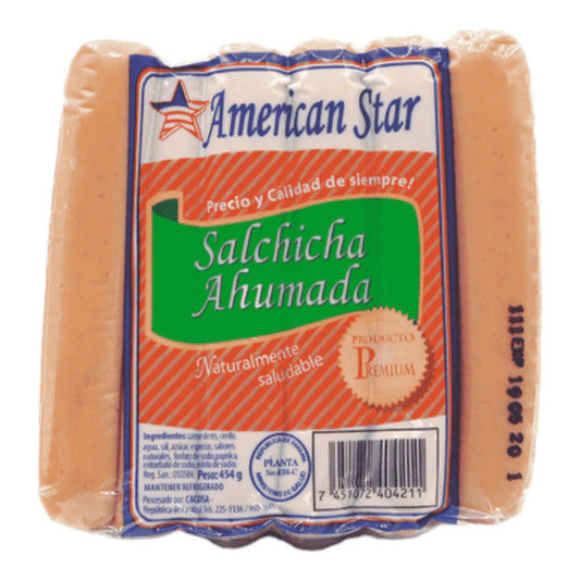 SALCHICHA AHUMADA POPULAR 1 LB AMERICAN STAR