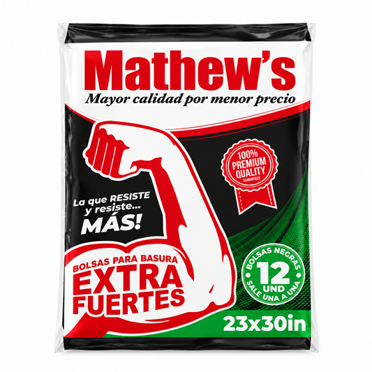 BOLSAS PARA BASURA 23X30 12 UN MATHEW'S
