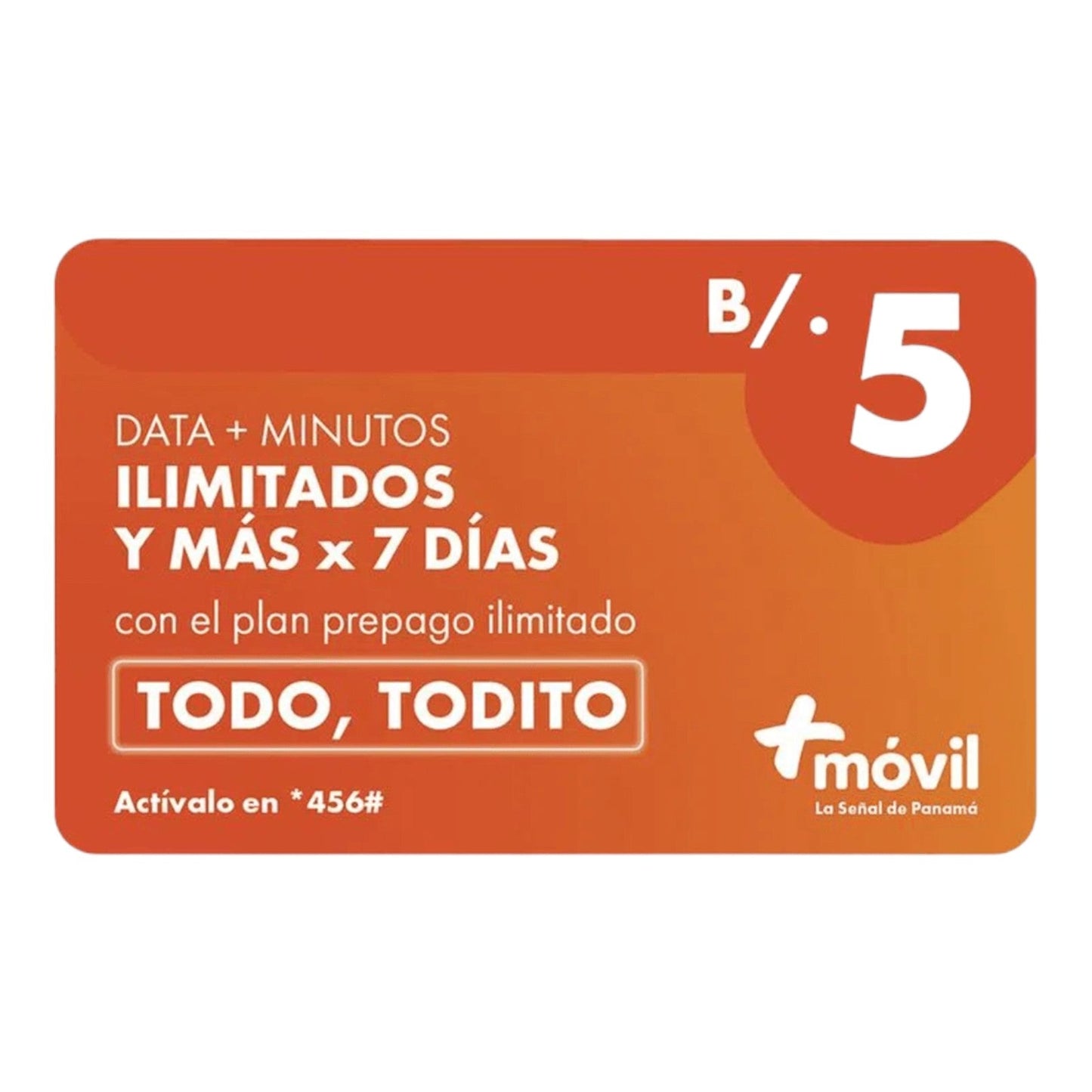 TARJETA +MOVIL $5.00 CABLE & WIRELESS