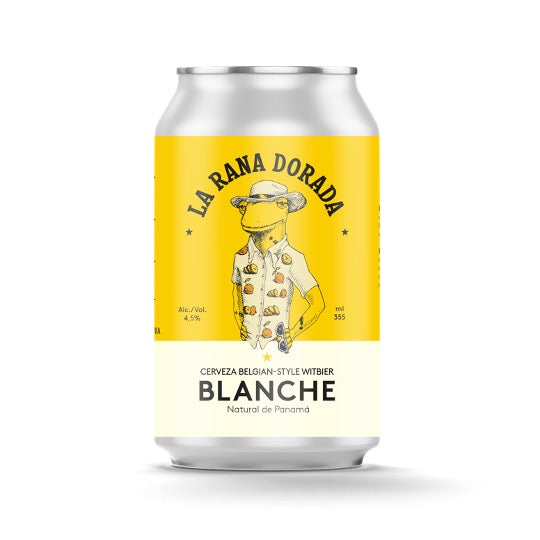 CERVEZA PANAMENA DE TRIGO BLANCHE 355 ML LA RANA DORADA