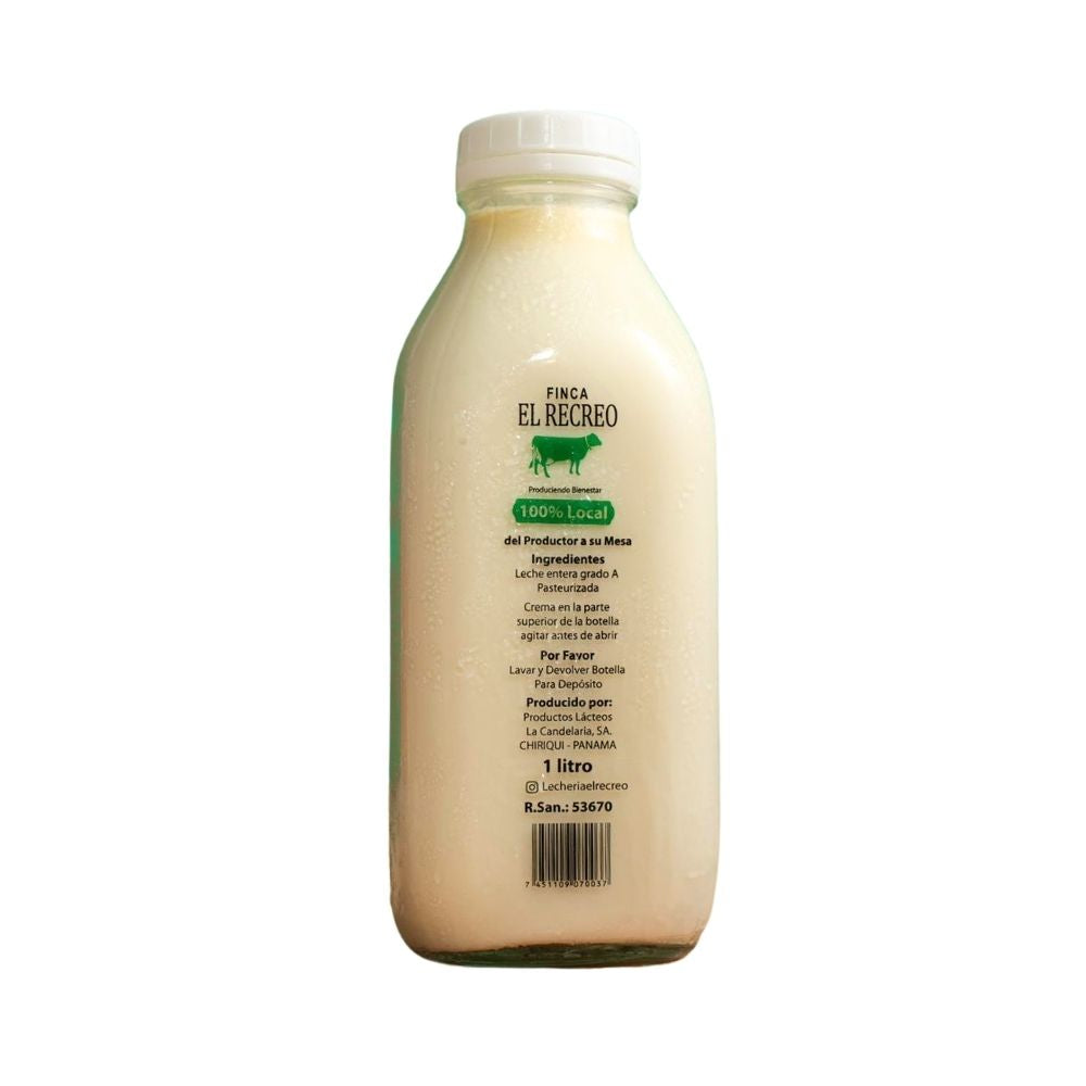 LECHE ENTERA GRADO A  1 LT FINCA EL RECREO