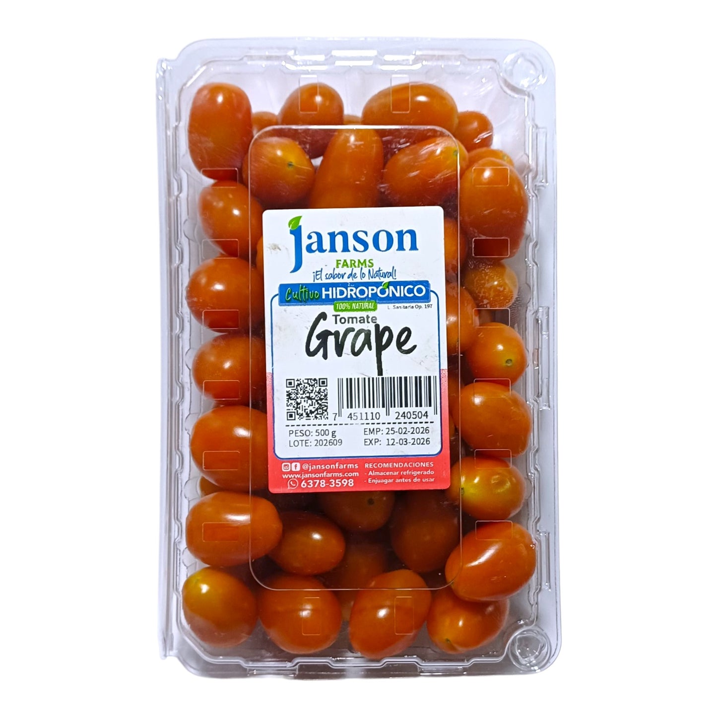 TOMATE GRAPE 500 GR JANSON FARMS