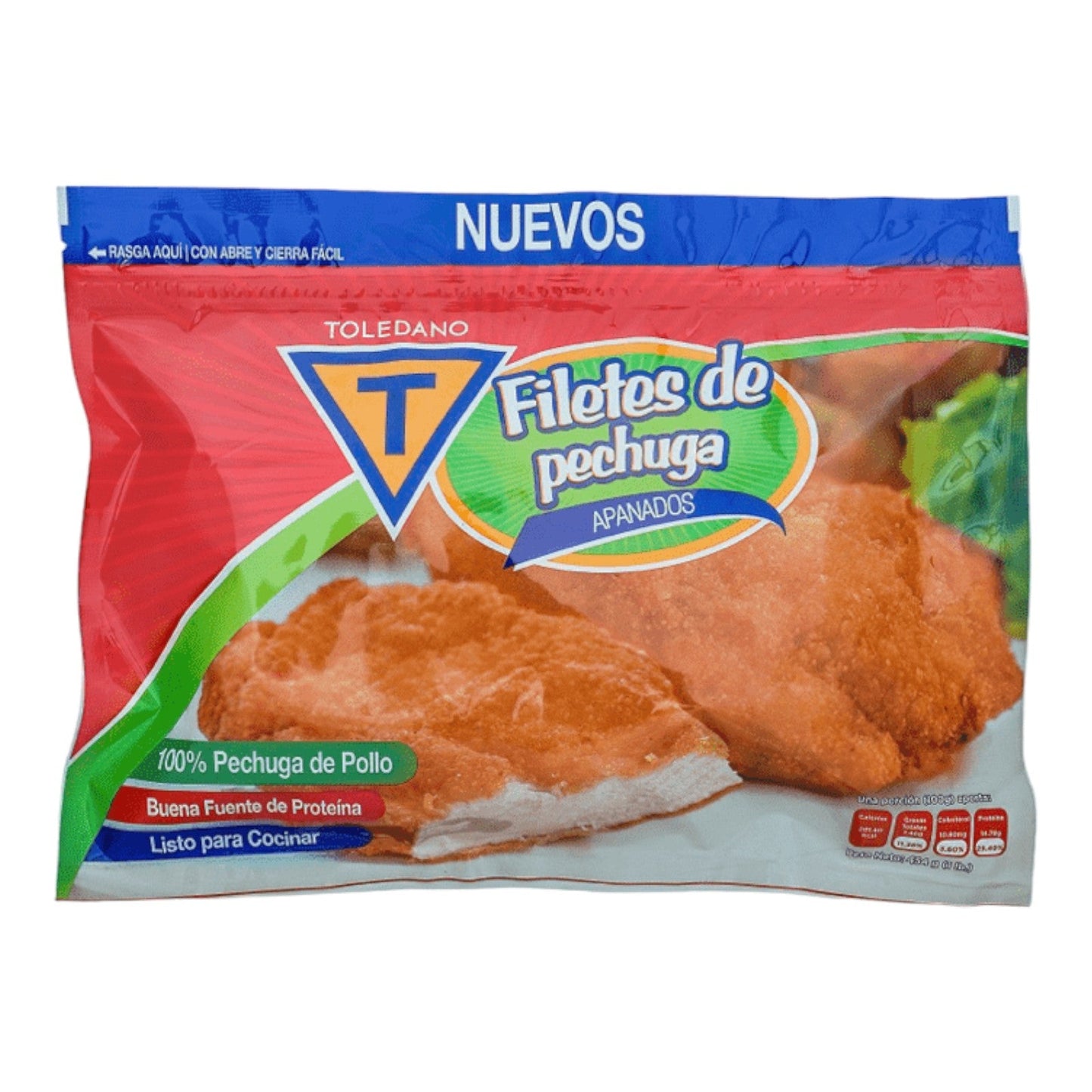 FILETE PECHUGA APANADO 1 LB TOLEDANO