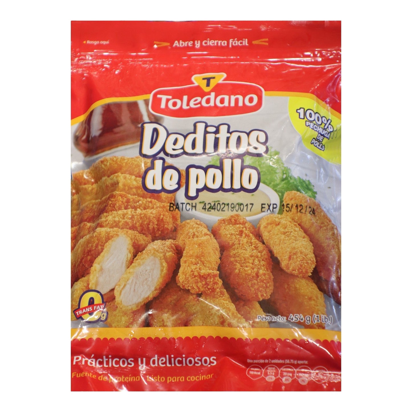 DEDITOS DE POLLO 1 LB TOLEDANO