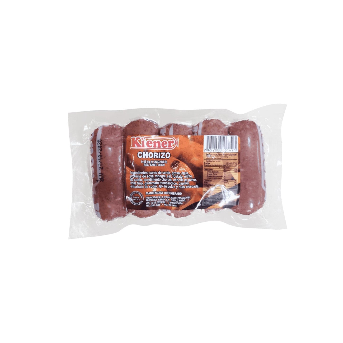 CHORIZO DE PUERCO 9 UNIDADES O 1 LB KIENER