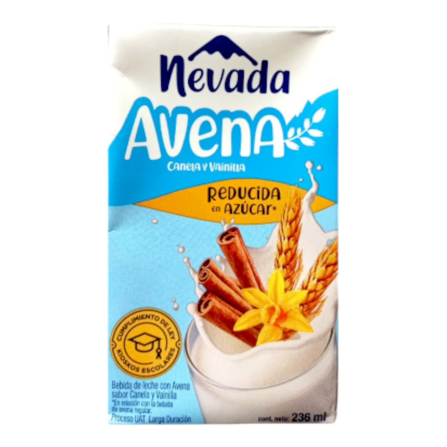 LECHE DE AVENA CON CANELA Y VAINILLA REDUCIDA EN AZUCAR 236 ML NEVADA