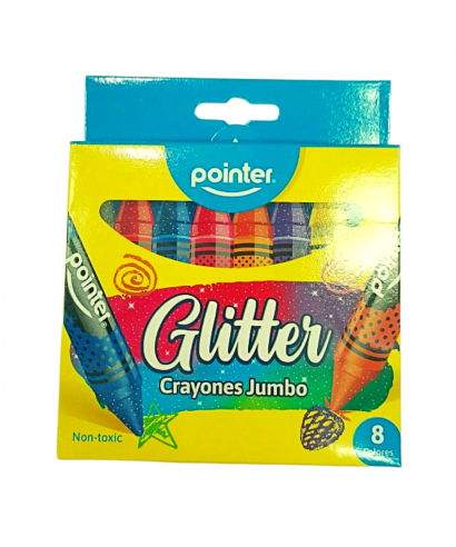 CRAYONES JUMBO GLITTER POINTER 8 UND POINTER