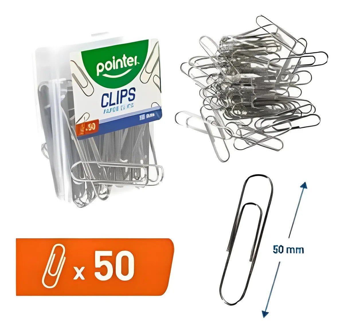 CLIPS MET.SUJETA PAPEL 50mm POINTER