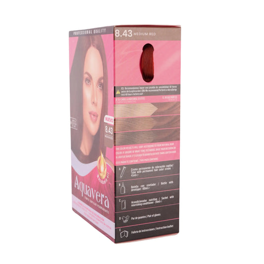 TINTE CAPILAR PERM. 8.43 MEDIUM RED AQUAVERA
