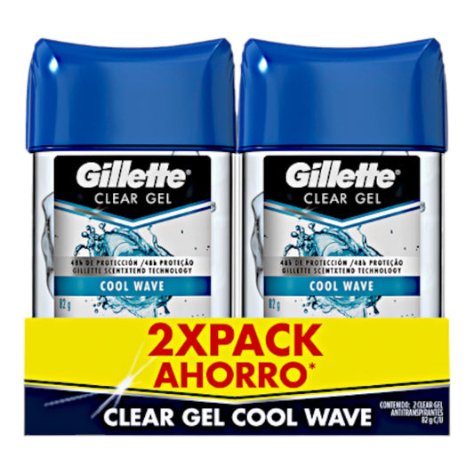 DESODORANTE CLEAR GEL COOL WAVE 2 PACK  GILLETTE