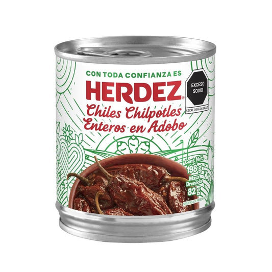 CHILES CHIPOTLES ENTEROS EN ADOBO 198 GR HERDEZ