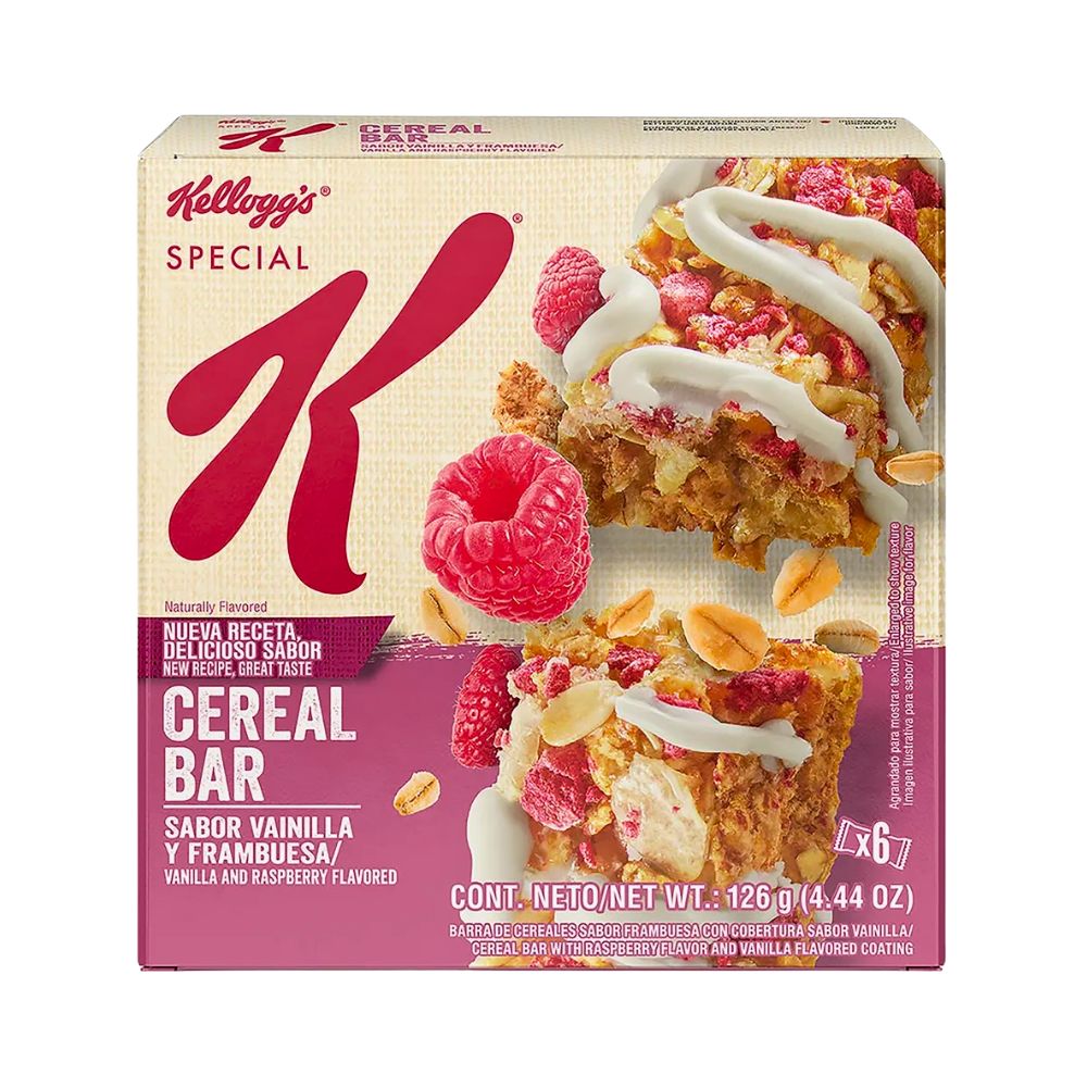 BARRA SPECIAL K VAINILLA/FRAMBUESA 126GR KELLOGG'S