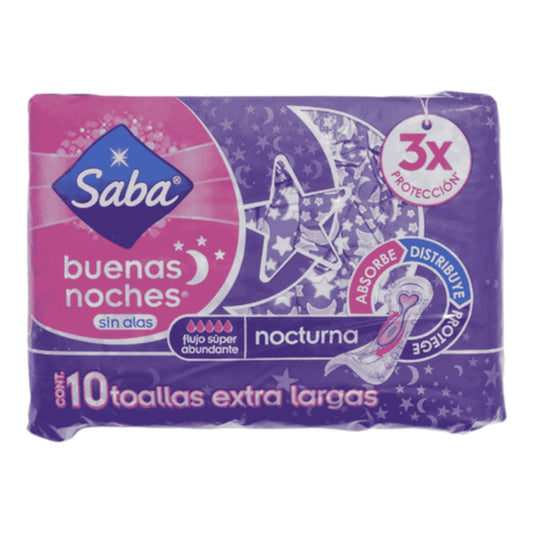 TOALLA SANITARIAS BUENAS NOCHES 10 UN SABA