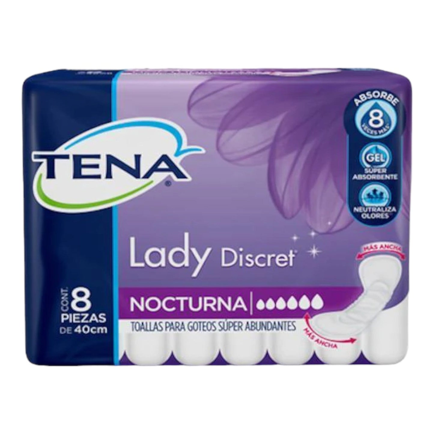 TOALLA SANITARIA NOCTURNA 8 UN TENA