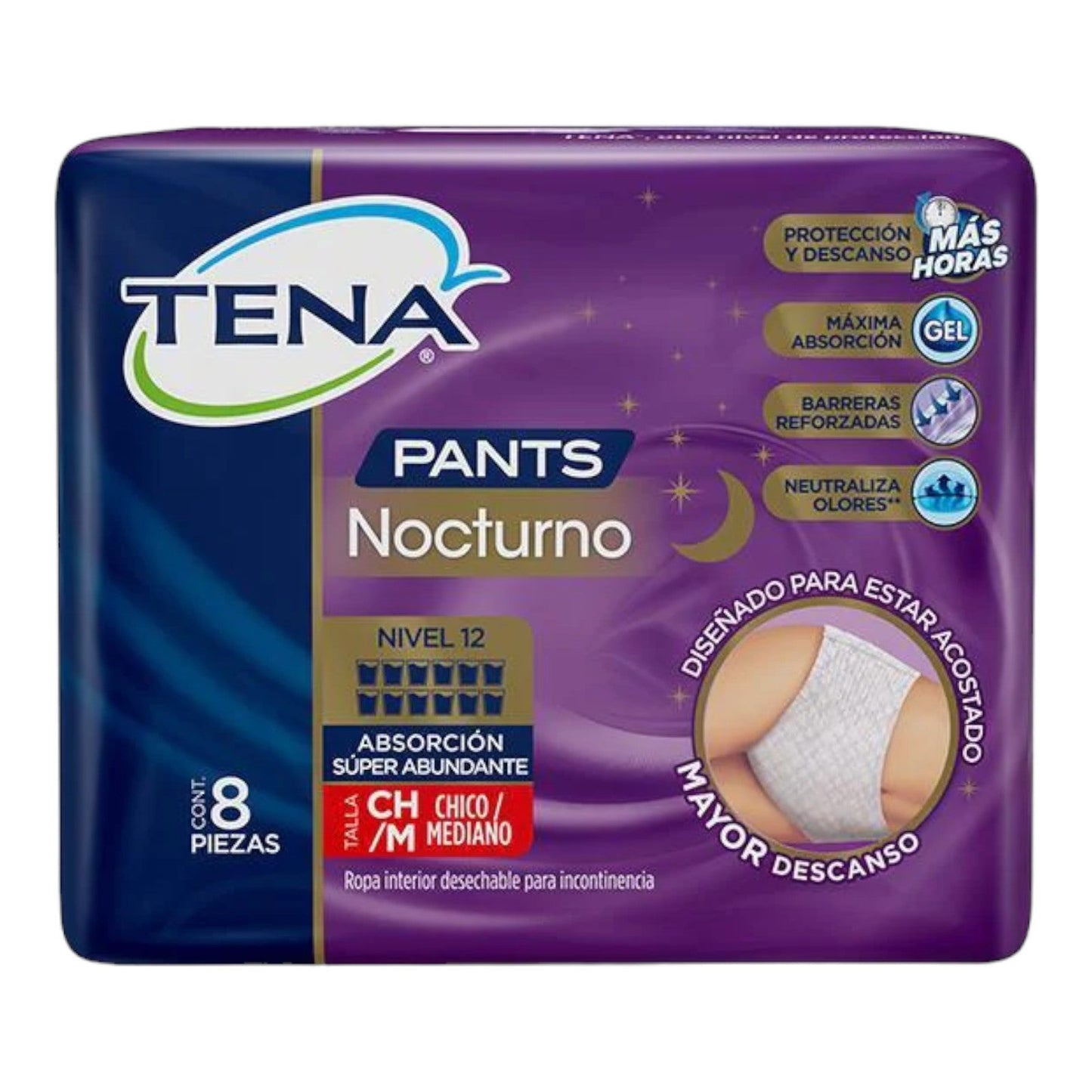 TENA PANTS NOCTURNO 8 UN TENA