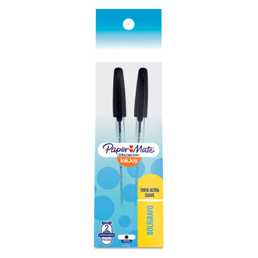 BOLIGRAFO 2PACK KILOMETRICO NEGRO INK JOY MAPED