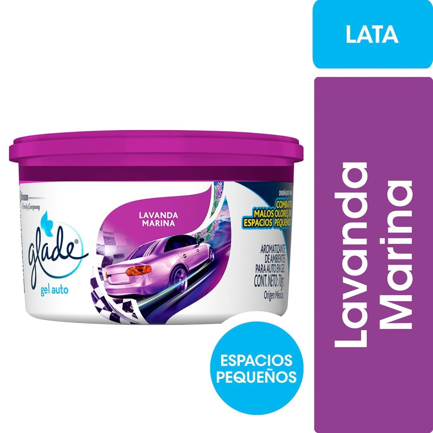 AROMATIZANTE AUTO GEL LAVANDA MARINA 70 GR GLADE