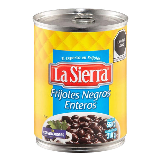 FRIJOLES ENTEROS NEGROS 560 GR LA SIERRA