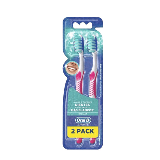 CEPILLO DENTAL 3D WHITE CERDAS SUAVES 2 PACK  ORAL-B