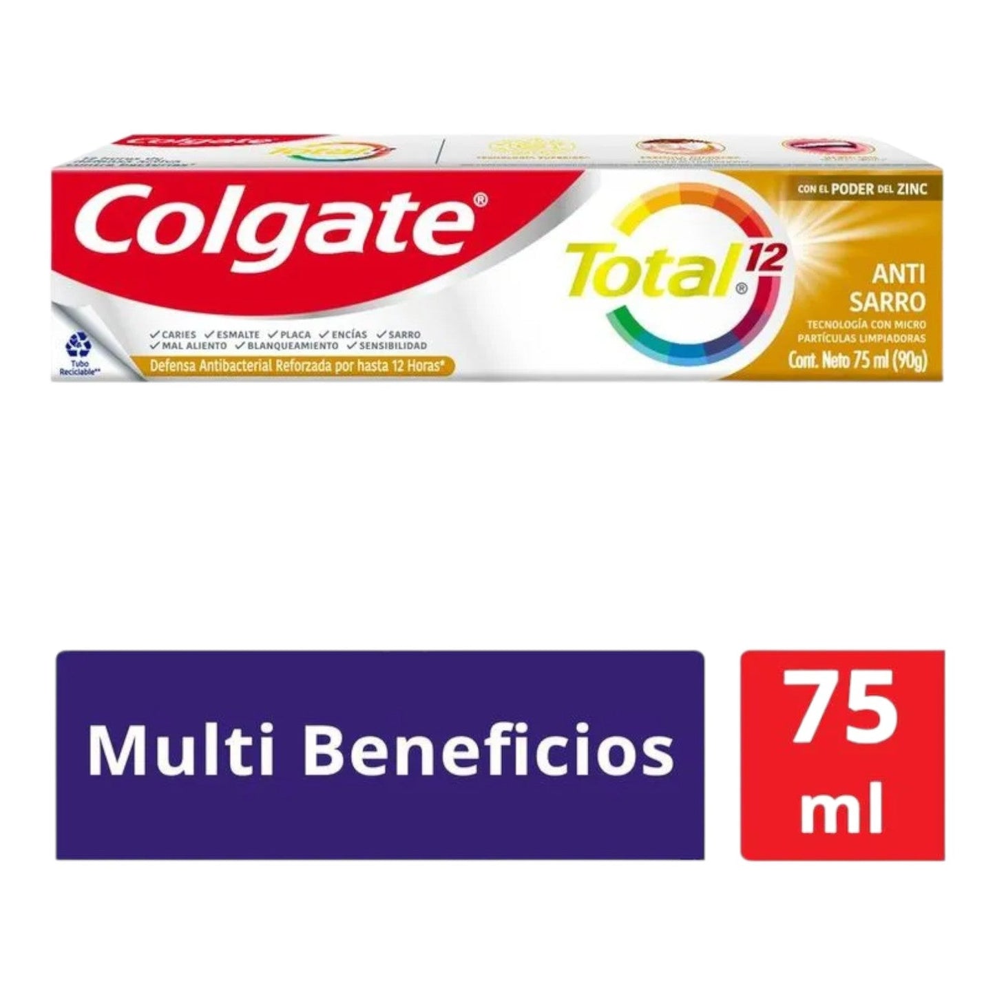 PASTA DENTAL TOTAL 12 ANTI SARRO 75 ML COLGATE