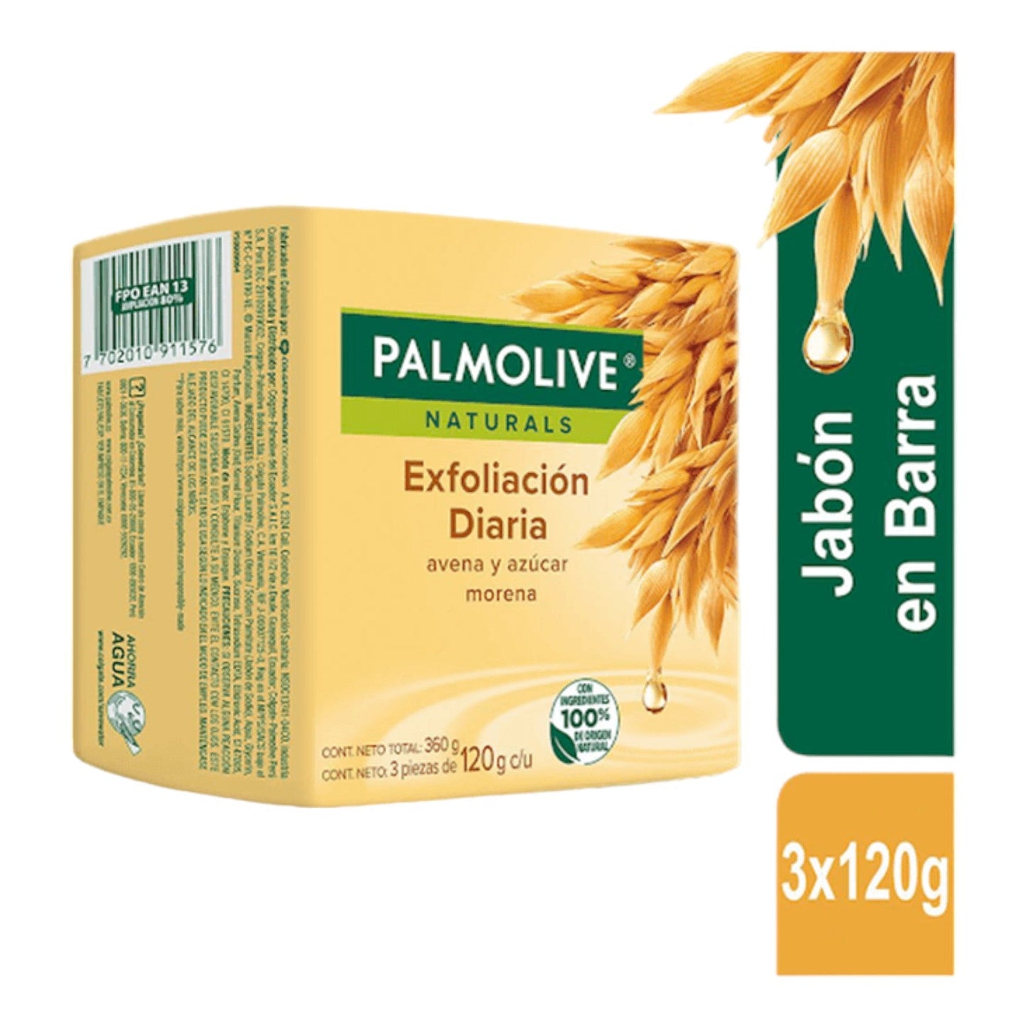 JABON AVENA AZUCAR MORENA 3PACK  PALMOLIVE