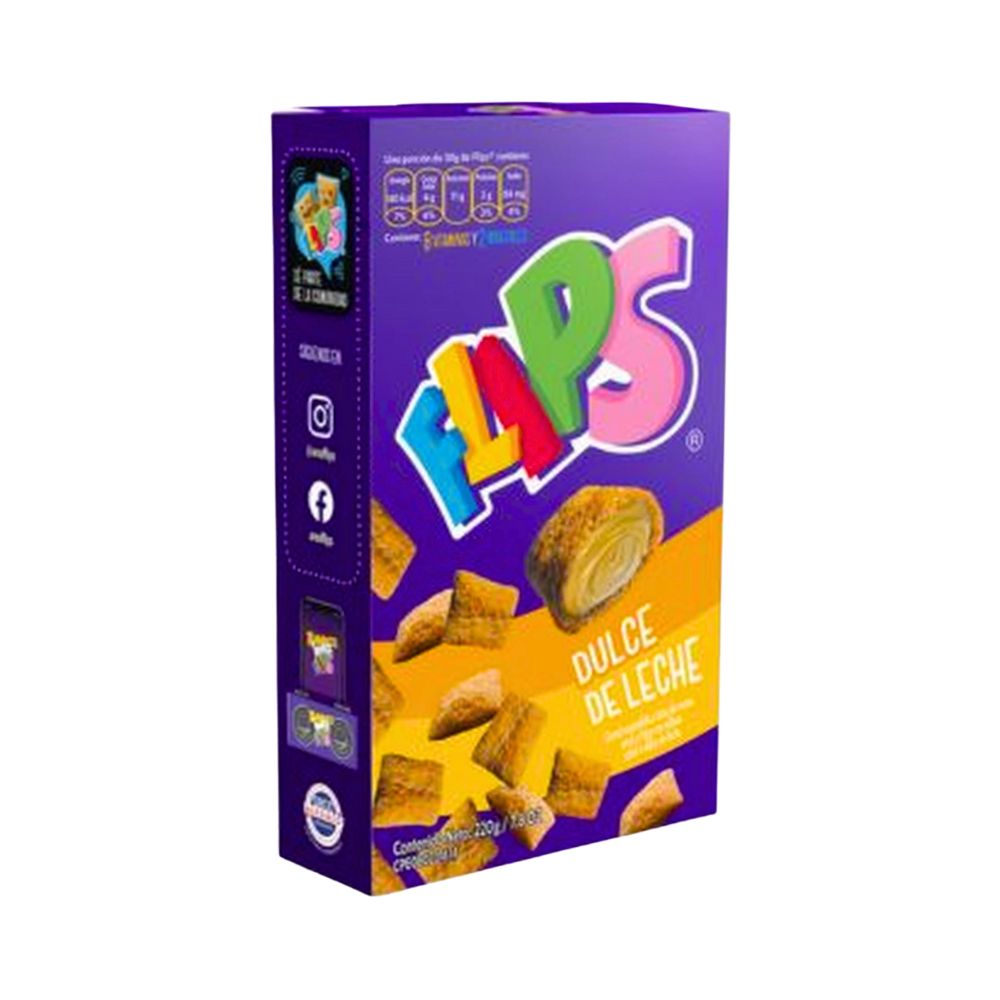 CEREAL RELLENO DULCE DE LECHE 220GR FLIPS