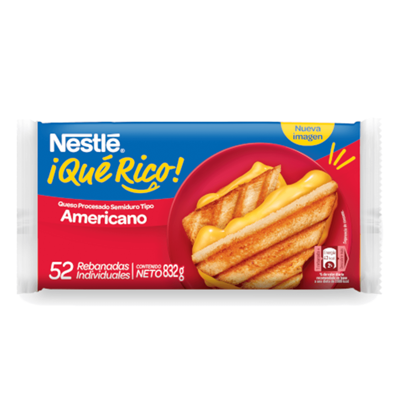 QUESO PROCESADO AMERICANO NESTLE 52 REB. 832GR NESTLE
