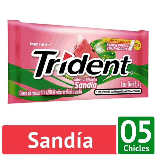 CHICLE SANDIA 5 SOBRES 8.5 GR TRIDENT