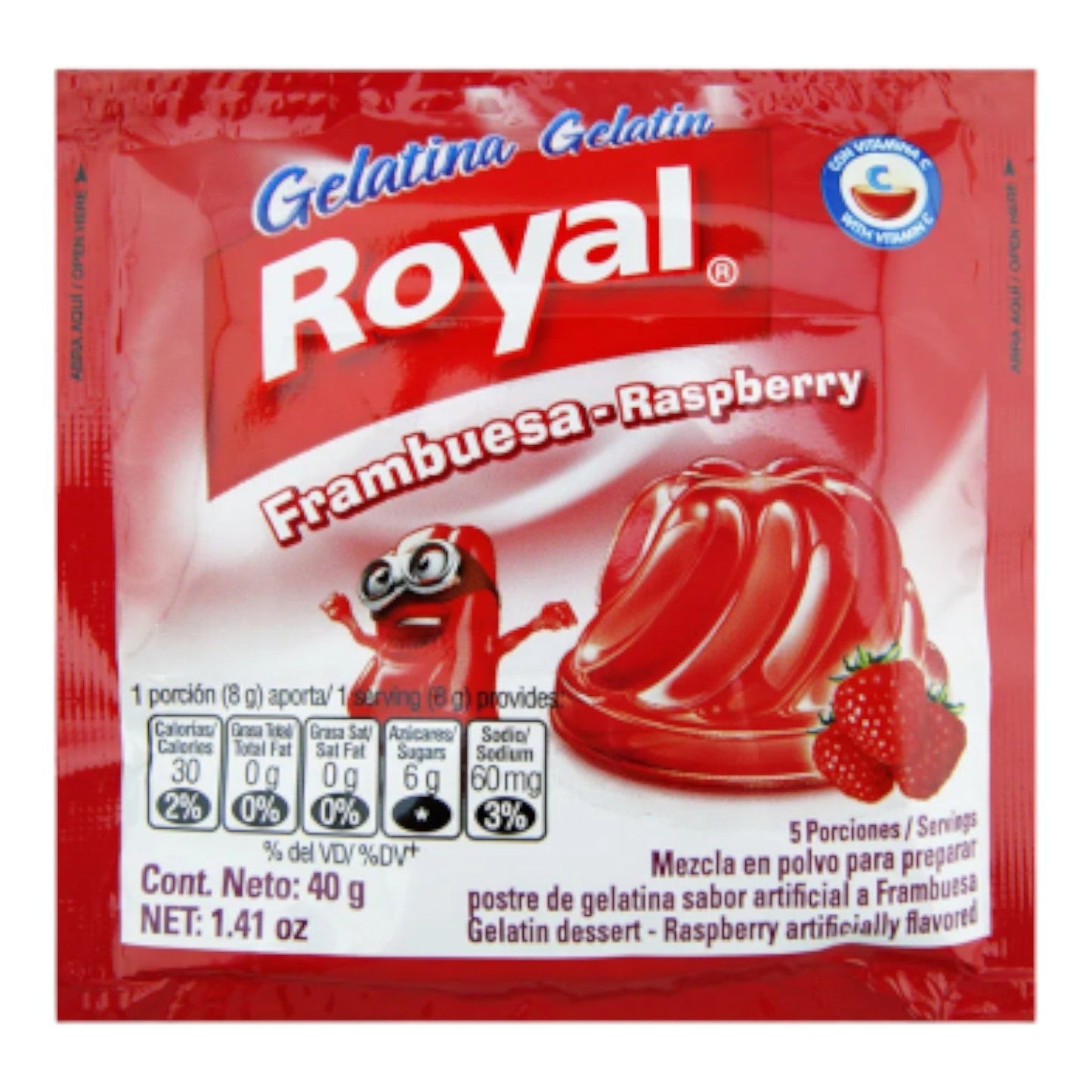 GELATINA FRAMBUESA 40 GR ROYAL