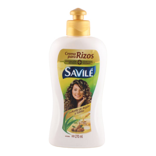 CREMA DE PEINAR RIZOS DE ACEITE DE ARGAN Y SABILA 270 ML SAVILE