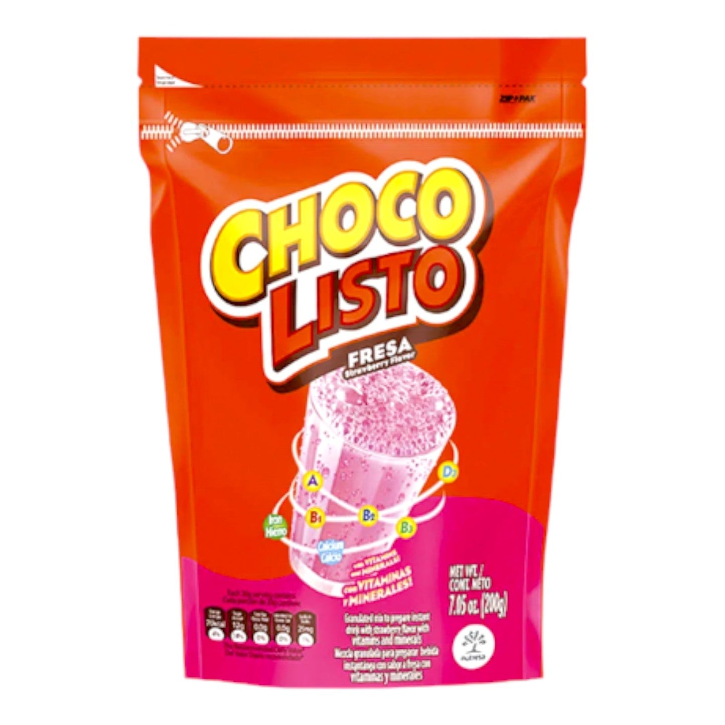 CHOCOLISTO FRESA 200 GR CHOCO LISTO