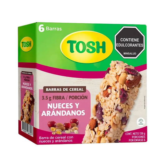 BARRA CEREAL ARANDANOS 138GR TOSH