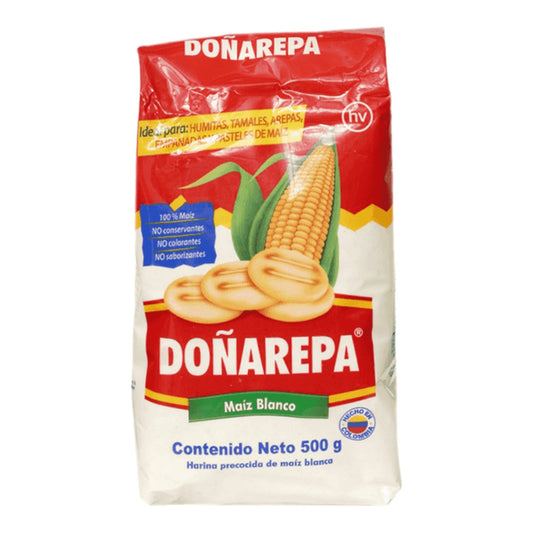 HARINA PRECOCIDA DE MAIZ BLANCO 500 GR DONAREPA