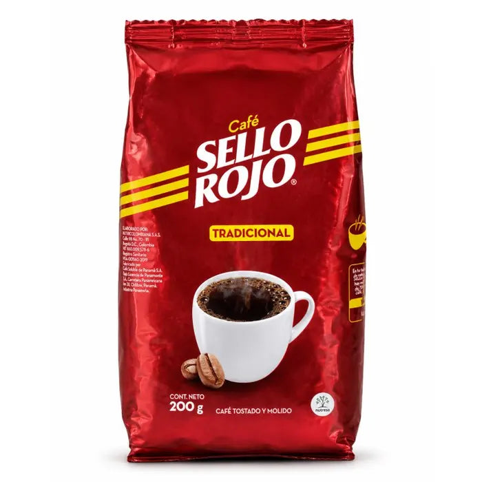 CAFE TOSTADO Y MOLIDO 200 GR - SELLO ROJO