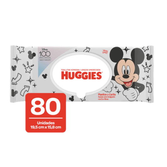 TOALLAS HUMEDAS MANITOS Y CARITA 80 UN HUGGIES