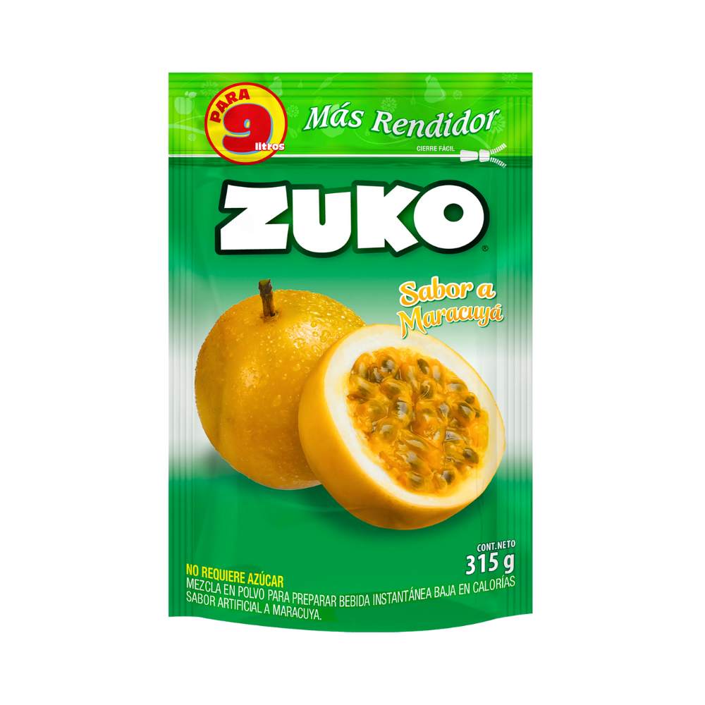 BEBIDA INSTANTANEA MARACUYA 315 GR ZUKO