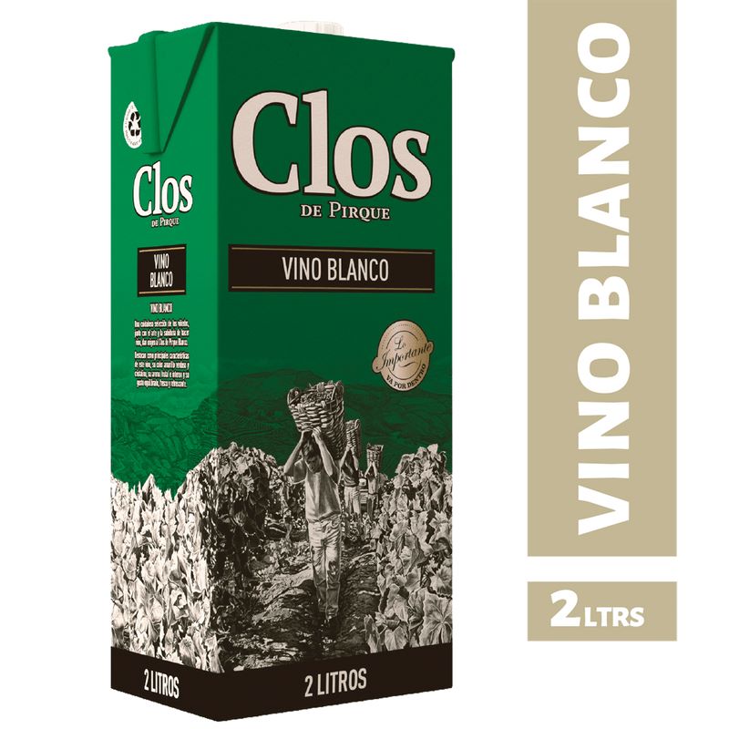 VINO BLANCO EMPAQUE TETRAPACK  2 LT CLOS DE PIRQUE