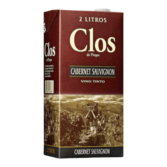 VINO TINTO CABERNET TETRA PACK  2 LT CLOS DE PIRQUE