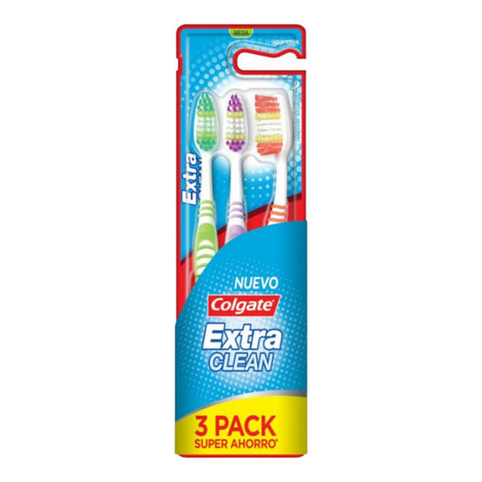 CEPILLO DENTAL EXTRA CLEAN MULTINIVEL MEDIO 3PACK  COLGATE