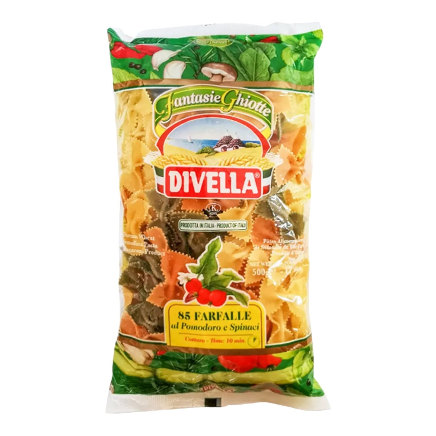 FARFALLE POMODORO ESPINACA 500 GR DIVELLA