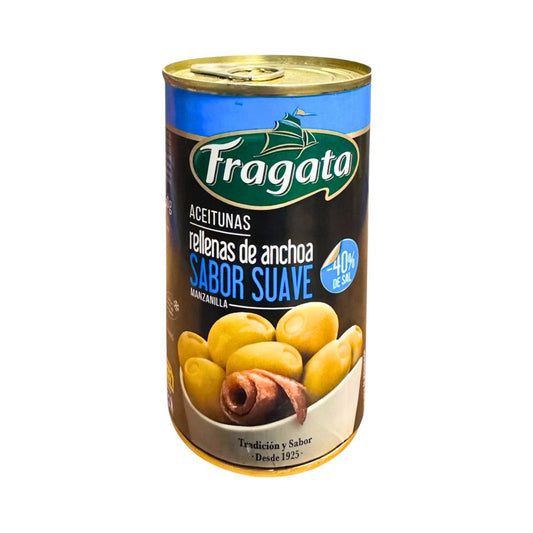 ACEITUNAS RELLENAS ANCHOA BAJA SAL 350GR FRAGATA