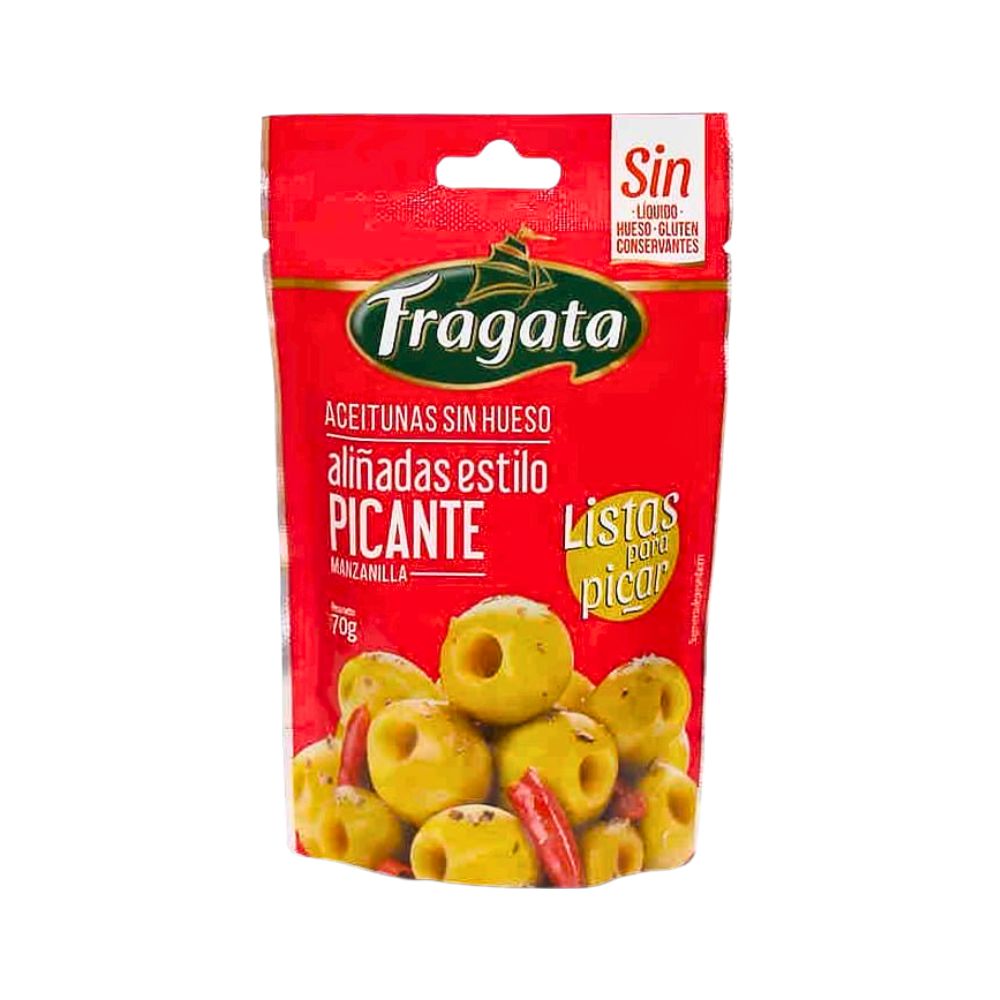 ACEITUNAS DESHUESADA CON PIMIENTO 70GR FRAGATA
