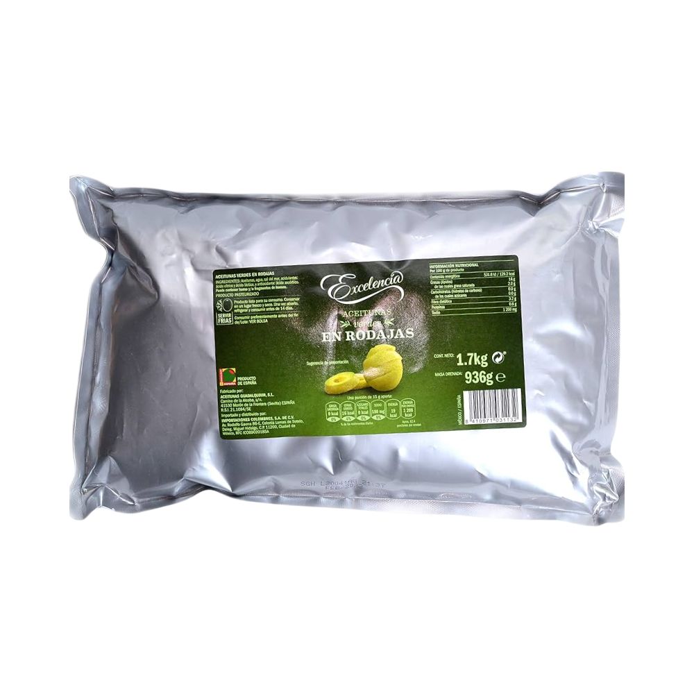 ACEITUNAS VERDES EN RODAJAS 936GR EXCELENCIA