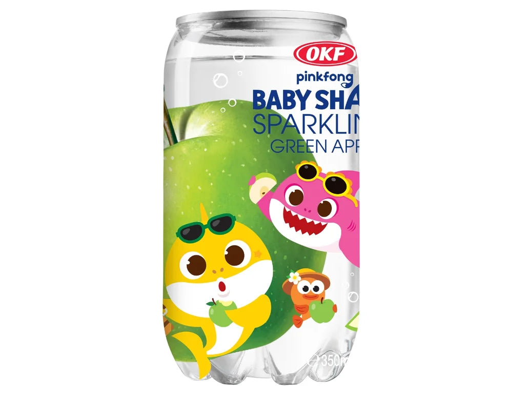 BABY SHARK SPARKLING GREEN APPLE WATER 350ML OKF