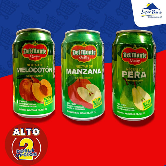 PACK DE NECTAR SURTIDOS 3 UNI (MANZANA, MELOCOTON Y PERA) DE LATA DE 330 ML C/U  DEL MONTE