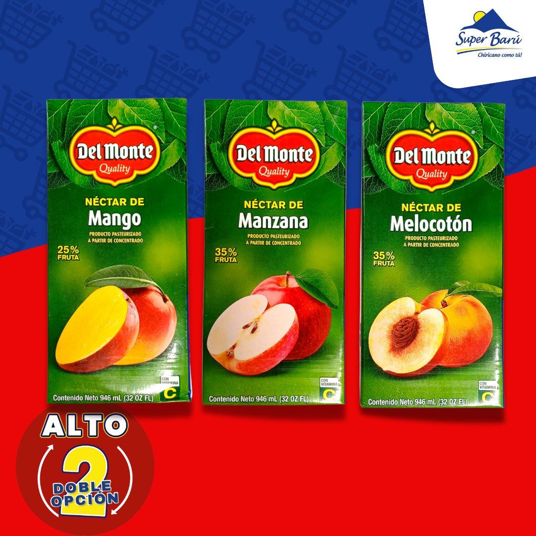 PACK DE NECTAR SURTIDO 3 UNI (MENGO, MANZANA Y MELOCOTON) DE CARTON DE 946 ML C/U  DEL MONTE