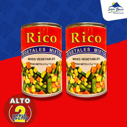 PACK VEGETALES MIXTOS EN LATA 2 UNI DE 15 OZ C/U RICO