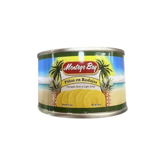 PIÑAS EN RODAJAS SIROPE LIGHT  8 OZ MONTEGO BAY